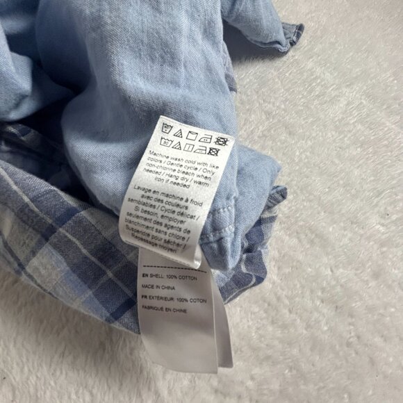 Untuckit Mens Plaid Short Sleeve Button-Down Cotton Benjamin Shirt Large Blue - Picture 5 of 8